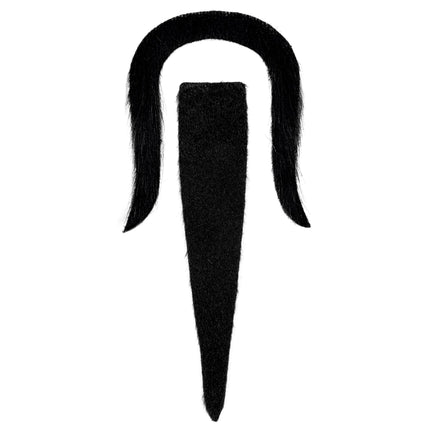 Svart falsk mustasch och bockskägg 2 delar