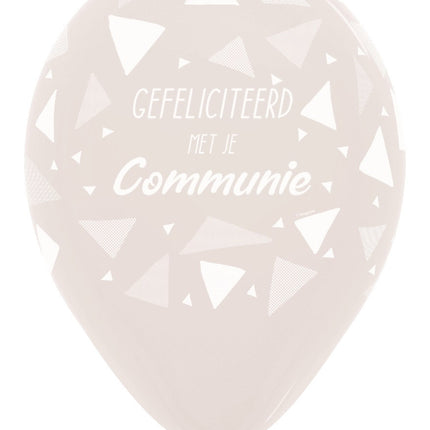 Ballonger Grattis till kommunionen Trianglar Kristallklar 30cm 25st