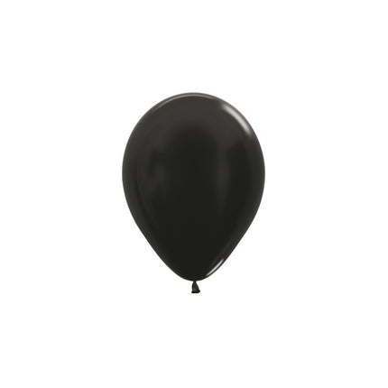 Ballonger Metallic Svart 12cm 50st