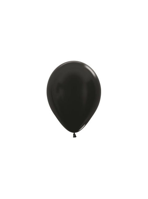 Ballonger Metallic Svart 12cm 50st