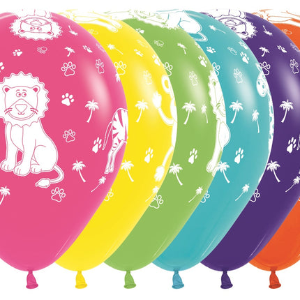 Ballonger Djungel Djur Fashion Mix 30cm 25st