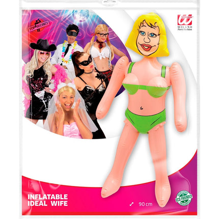Uppblåsbar skyltdocka kvinna 90cm