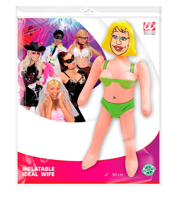 Uppblåsbar skyltdocka kvinna 90cm