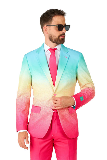 Regnbåge Fuchsia Blå Kostym Herr <tc>OppoSuits</tc>
