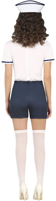 Kostym Blå Vit Damer Sailor