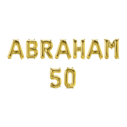 Guldballonger Set 50 år Abraham 1,9m