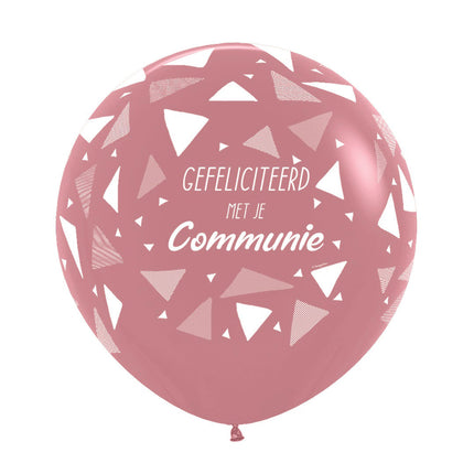 Ballonger Grattis till kommunionen Trianglar Rosewood 61cm 3st