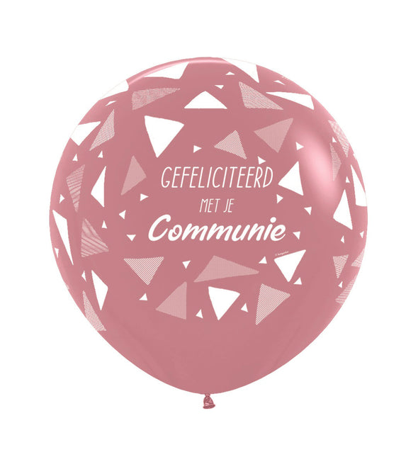 Ballonger Grattis till kommunionen Trianglar Rosewood 61cm 3st