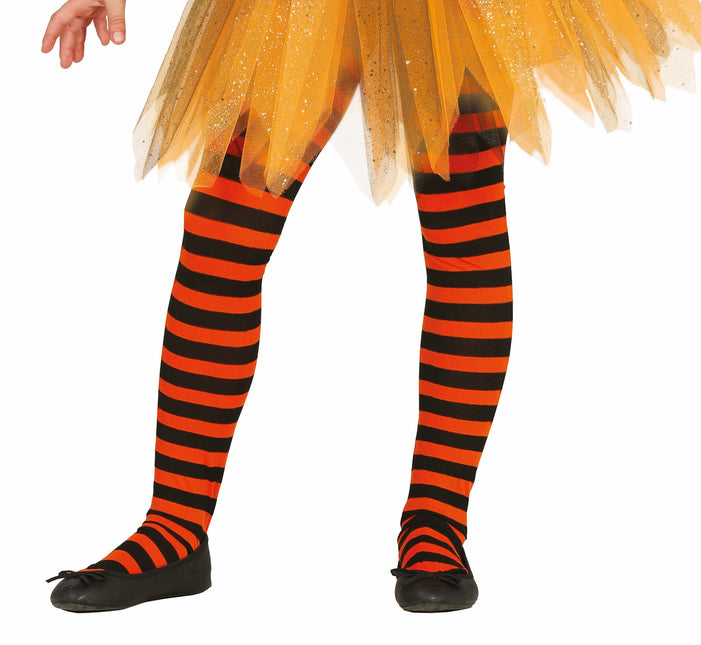 Orange Legging Randig Barn