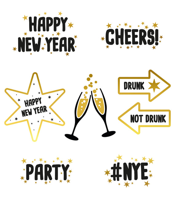 Nyårsafton Fönsterklistermärken 8st