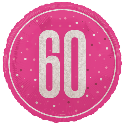 60 år Heliumballong Rosa Tom 45cm