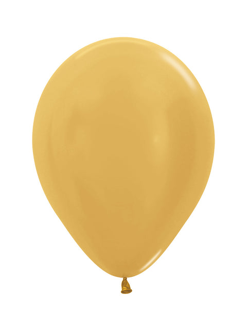 Ballonger Metallic Guld 25cm 100st