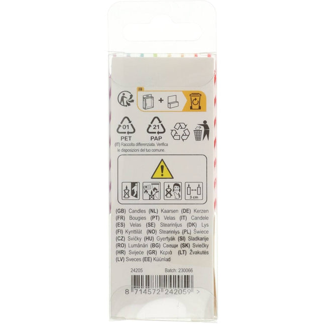 Ljus Rainbow Twist 6cm 10 stycken