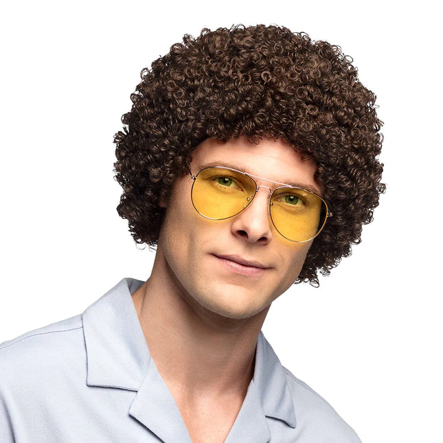 Mörkbrun peruk lockar