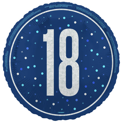 18 år Heliumballong blå tom 45 cm