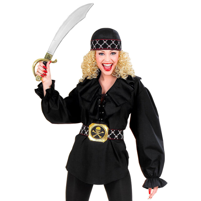 Svart Blus Dam Pirater/Renässans