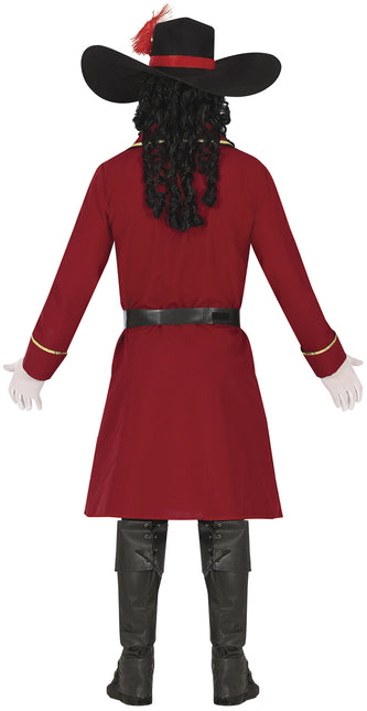 Piratdräkt Bordeaux Röd Herr Lång