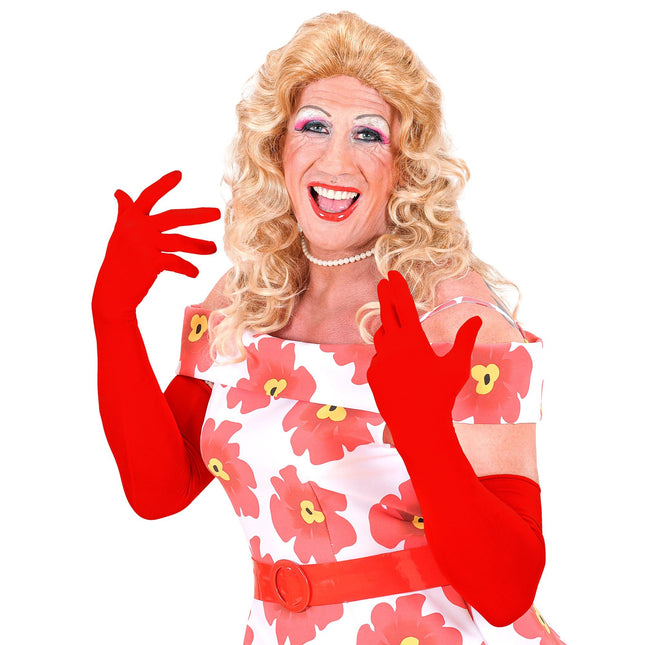 Röda handskar Lycra