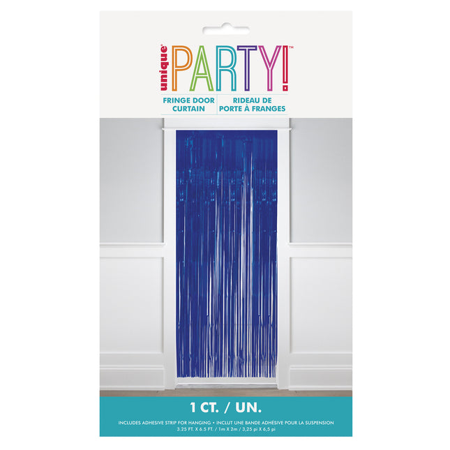 Mörkblå dörrgardin 2m