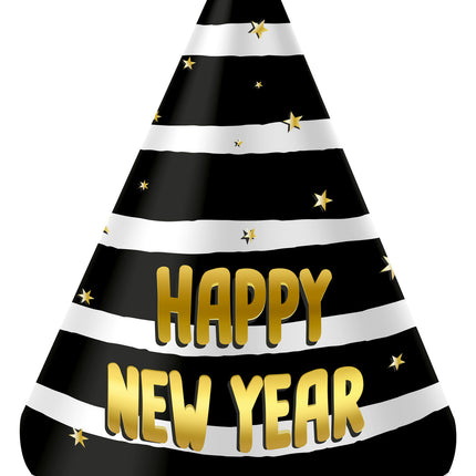 Partyhattar Happy New Year 10cm 6st