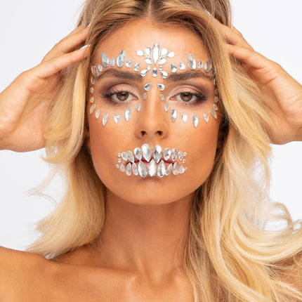 Moon Terror Halloween Ansiktssmycken Sockerdödskalle