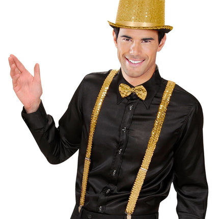 Hängslen paljetter guld