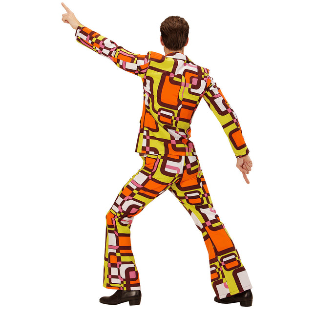 Disco 70S Kostym Orange Män