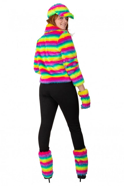 Pälskappa Rainbow Stripe