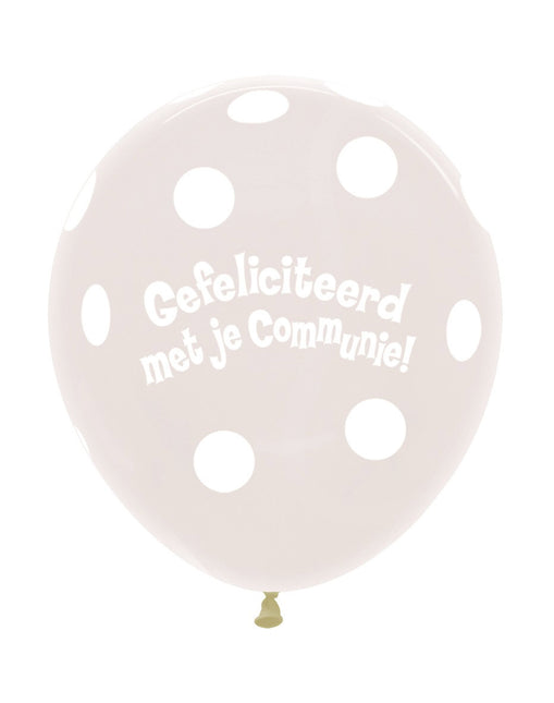 Ballonger Kommunion Polka Dots Clear 45cm 25st