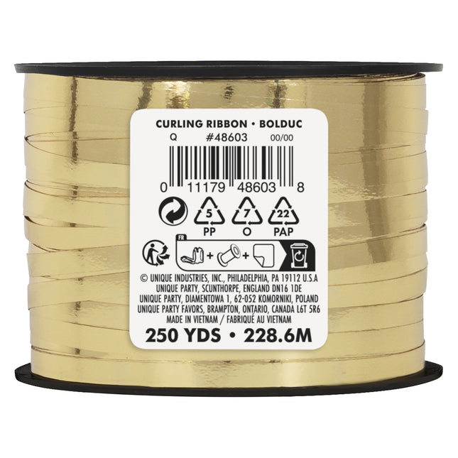 Guldband ljus metall 228,6 m