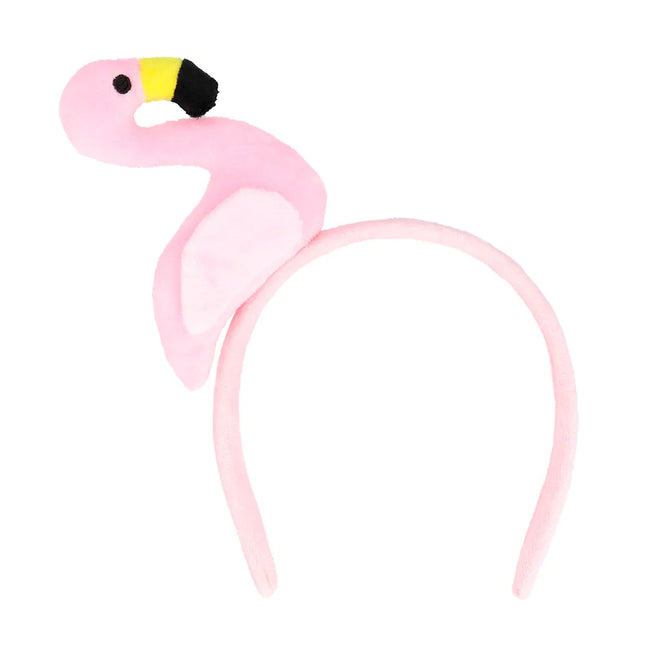Flamingo hårband plysch