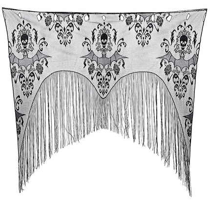 Svart Halloween dörrgardin Spets med strängar