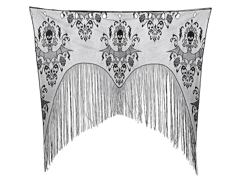 Svart Halloween dörrgardin Spets med strängar