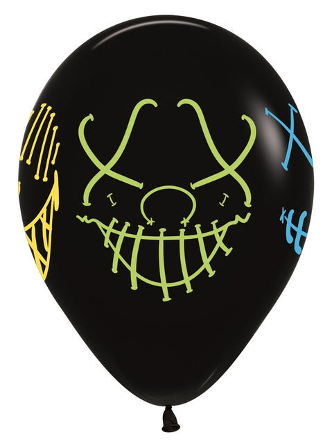 Ballonger Masker Neon Ink Svart 30cm 25st
