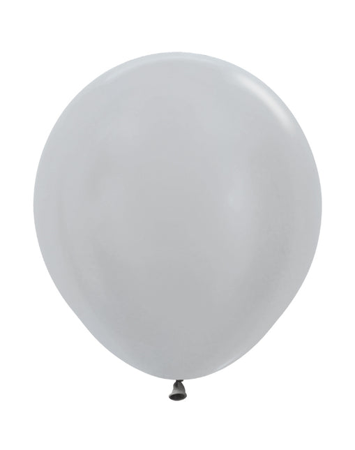 Silver Ballonger Latex 45cm 25st