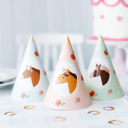 Häst Partyhattar 16cm 6st