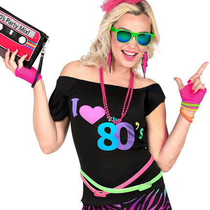 Neonrosa Handskar Fingerlösa Korta