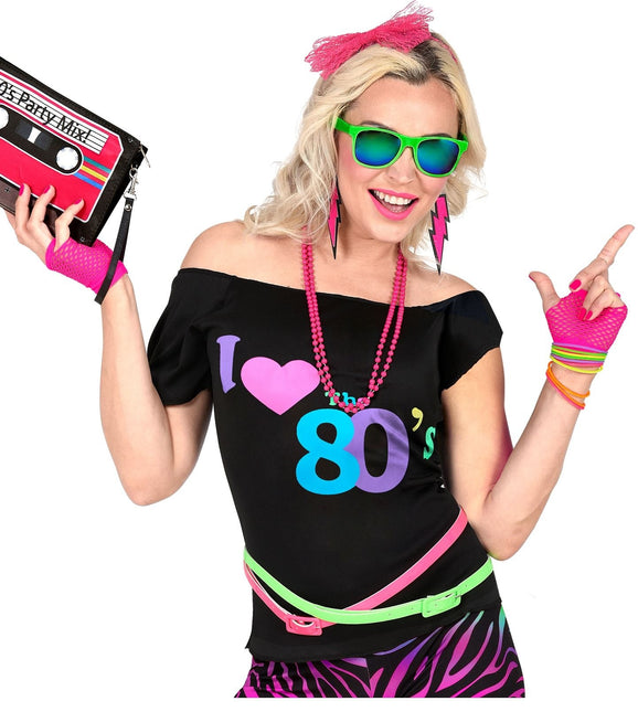 Neonrosa Handskar Fingerlösa Korta