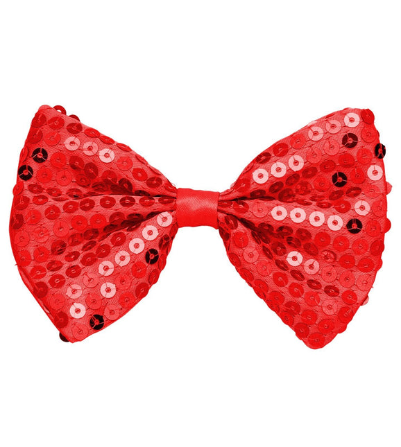 Röd rosett paljetter