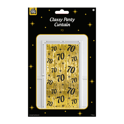 70 år Dörrgardin Guld Svart