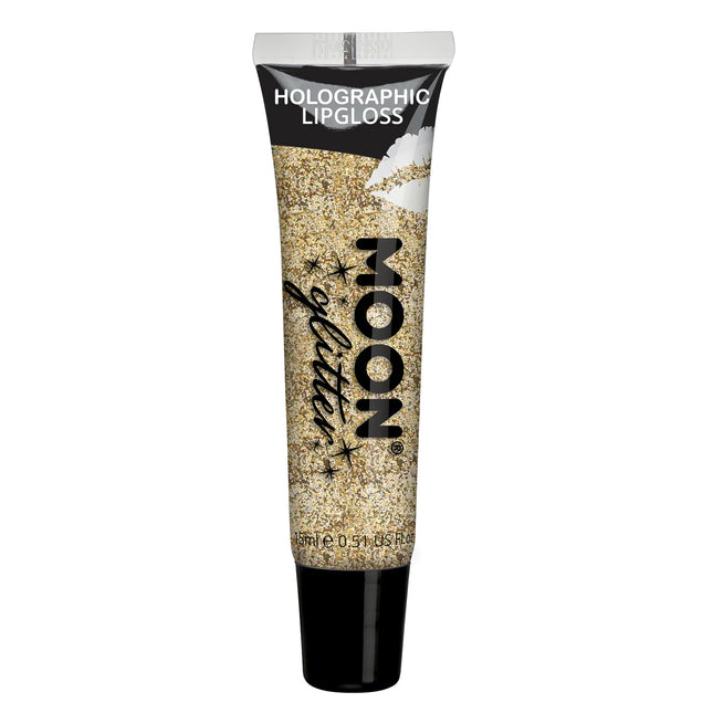 Moon Glitter Holografiskt Glitter Läppglans Guld 15ml