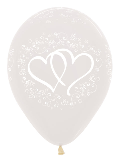 Ballonger Entwinted Hearts Kristallklar 30cm 25st