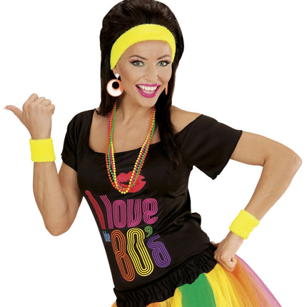 Neon gula svettband 2 delar