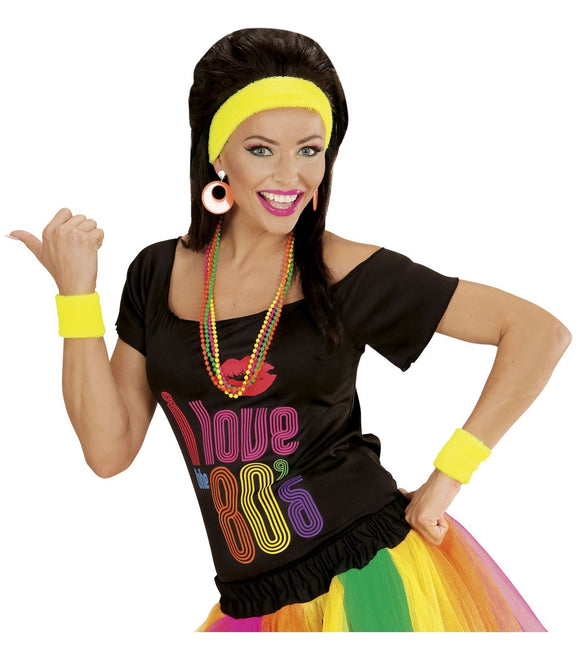 Neon gula svettband 2 delar