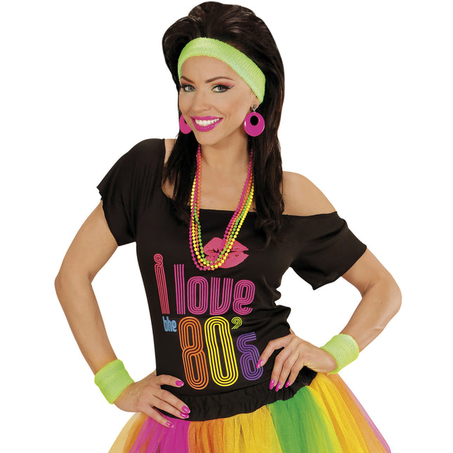 Neongröna svettband 2 delar