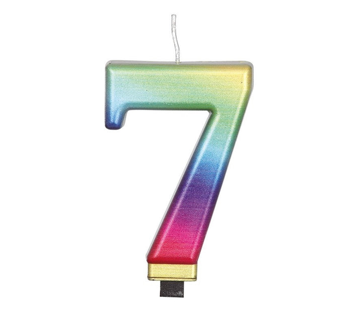 Regnbågsljus 7 år metallisk 8cm