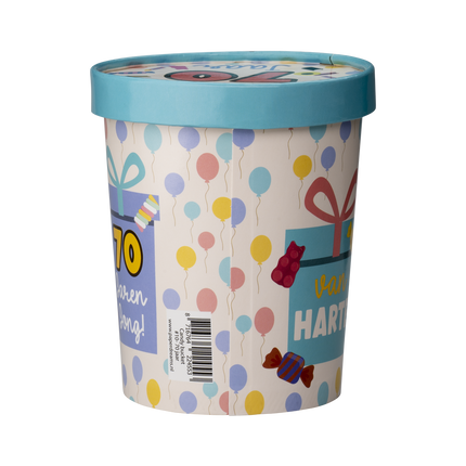 Färgad godisbricka 70 år 12cm