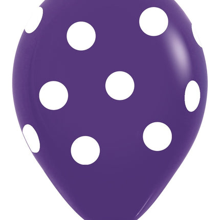 Ballonger Vit Polka Dots Mix 30cm 25st