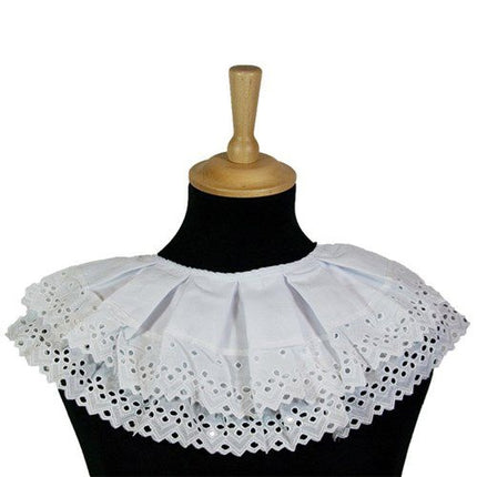 Pete's krage broderad vit 2-ply