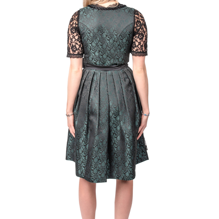 Svart Grön Dirndl Klänning Oktoberfest Kvinnor Jaquard